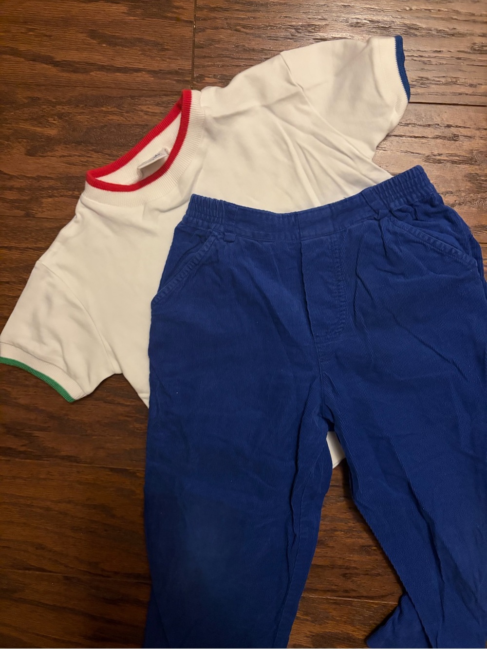 Florence Eiseman Outfit 4T: Blue Corduroy Pants with T shirt